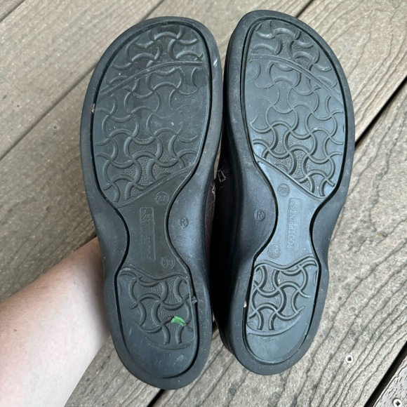 SOLD Birkenstock Footprints Brown Leather Slip On Clogs 39 US 8.5 Comfort Shoes - Picture 7 of 10